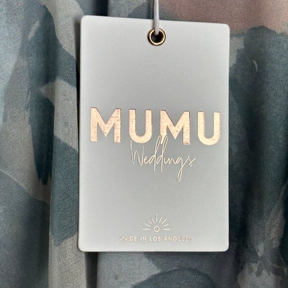 Show Me Your Mumu Jess Green Floral Ruffle Wrap Midi Dress XS - Picture 9 of 13